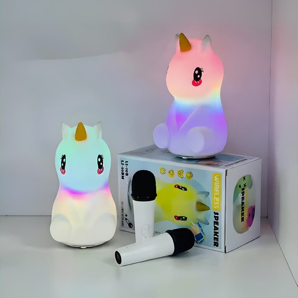 Haut-parleur sans fil de dessin animé licorne avec microphone karaoké LS-10BM - مكبر صوت مع ميكروفون لاسلكي مدمج - Jouet & Gaming - صورة 7