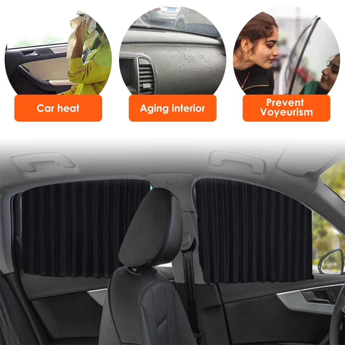 Rideaux Pare-Soleil Magnétiques pour Voiture 2PCS - ستائر السيارة المغناطيسية الواقية من الشمس - Accessoires Auto/Moto - صورة 7