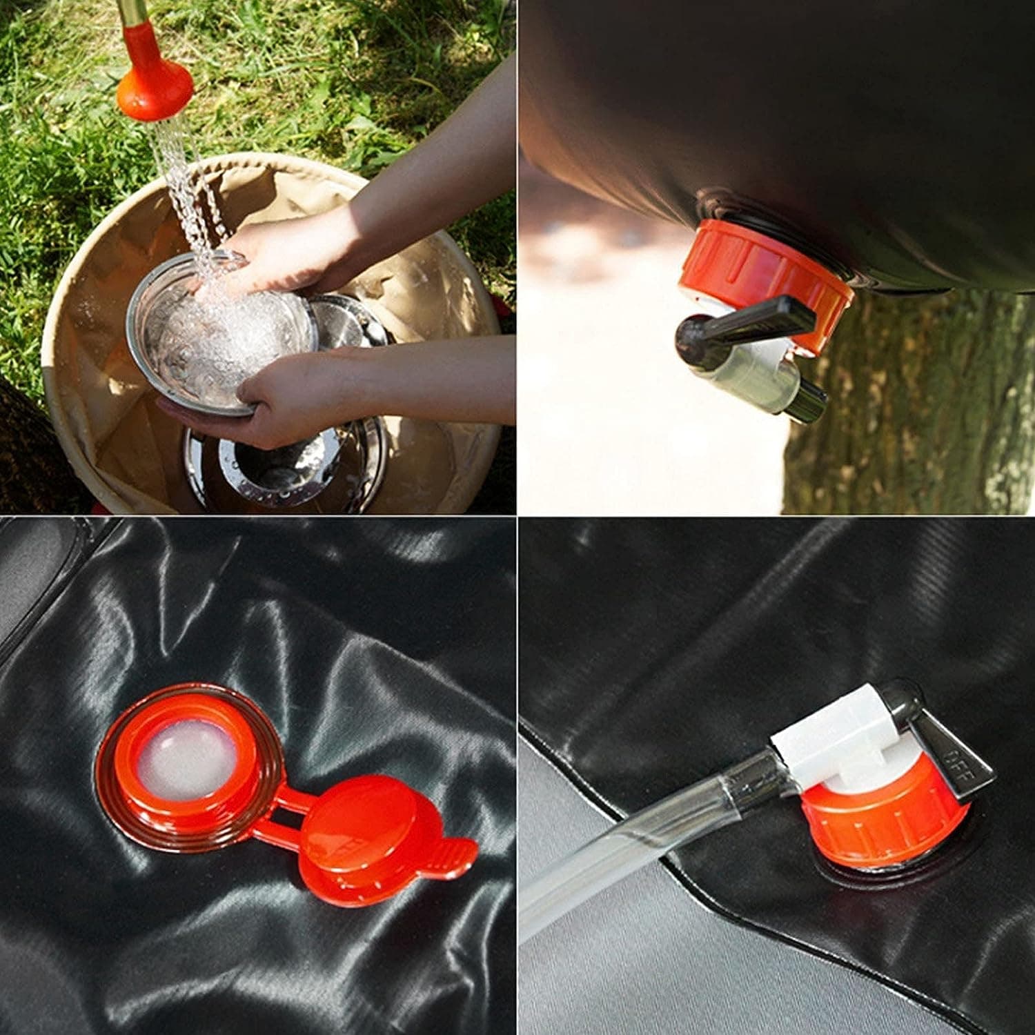 Sac de douche solaire avec pommeau de douche interchangeable 20L - حقيبة الاستحمام الشمسية المحمولة سعة 20 لتر - Camping et Randonnée - صورة 5