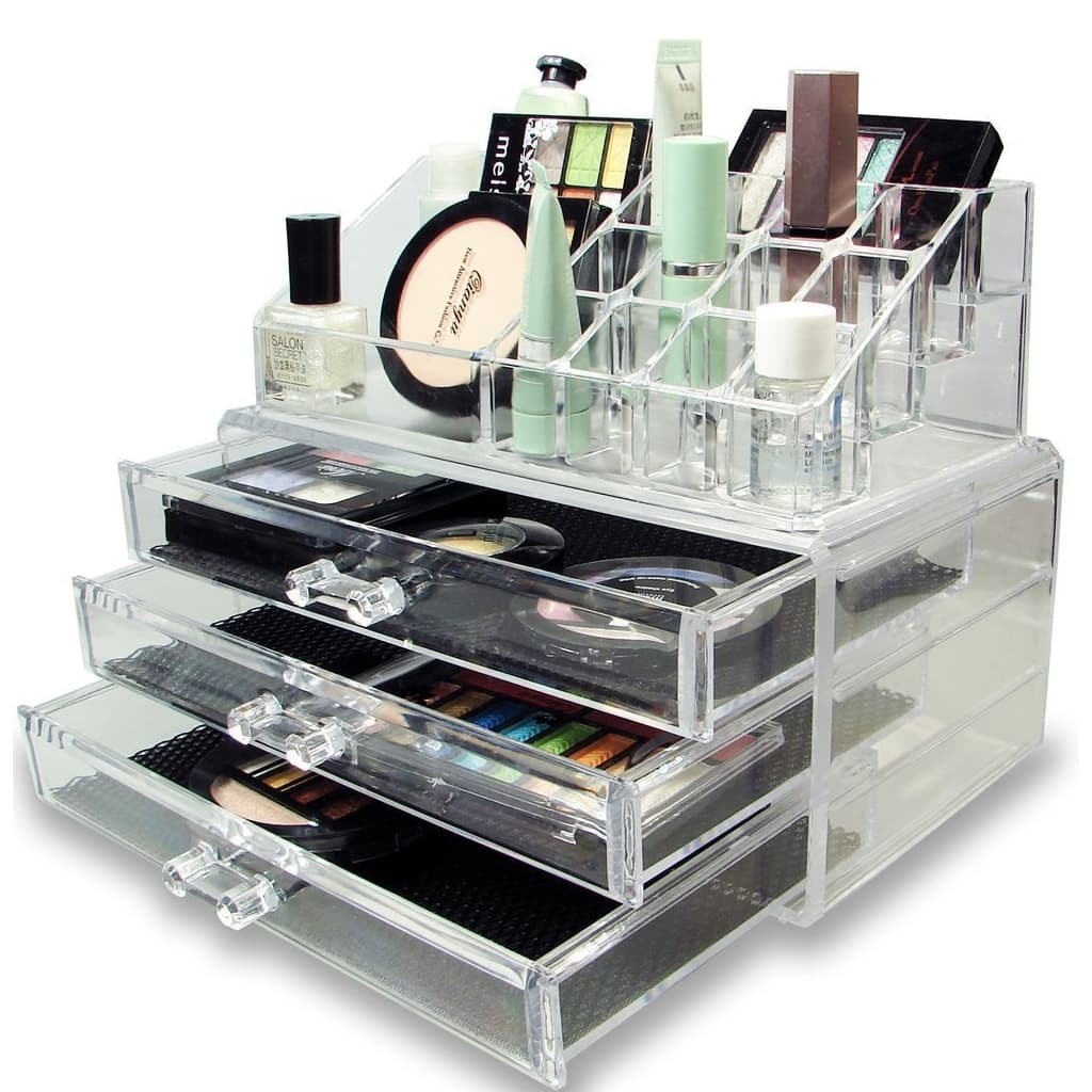 Boîte de rangement de maquillage acrylique avec 3 tiroirs - Soins et Beauté - صورة 5