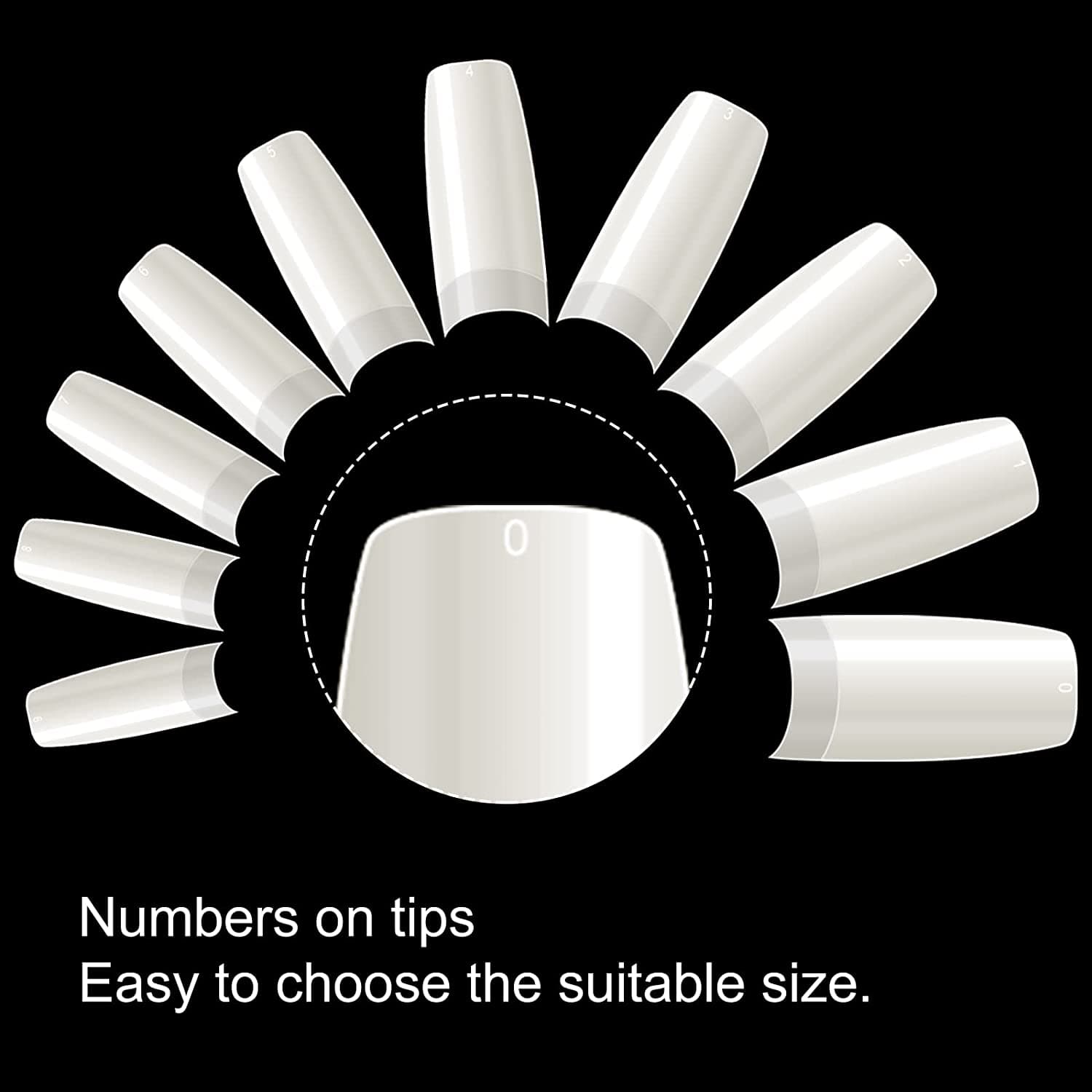 Boite 500 Pcs Pose Capsules 10 Sizes ongles transparent - Soins et Beauté - صورة 7