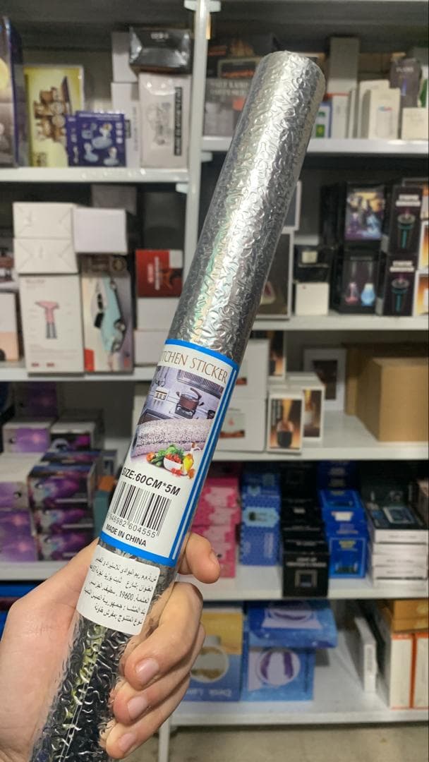 Autocollant d'aluminium auto-adhésif 5M Anti-l'huile pour cuisine - Cuisine - صورة حقيقية 10