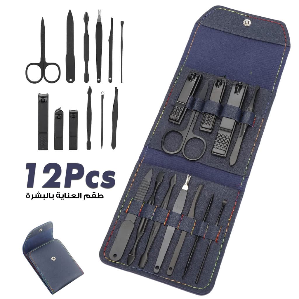 Ensembles 12 pcs de coupe-ongles professionnels en acier inoxydable - Soins et Beauté - صورة 1