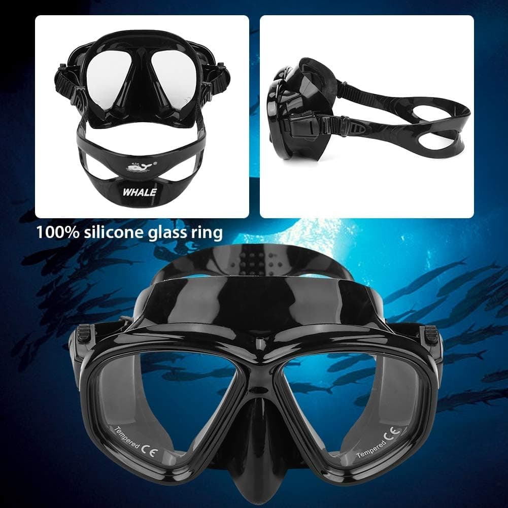 Kit de Snorkeling Masque en Verre Trempé Anti-Fuite et Tuba Flexible Grand Diamètre - طقم قناع الغوص أنبوب تنفس مرن - Produits de saison - صورة 2