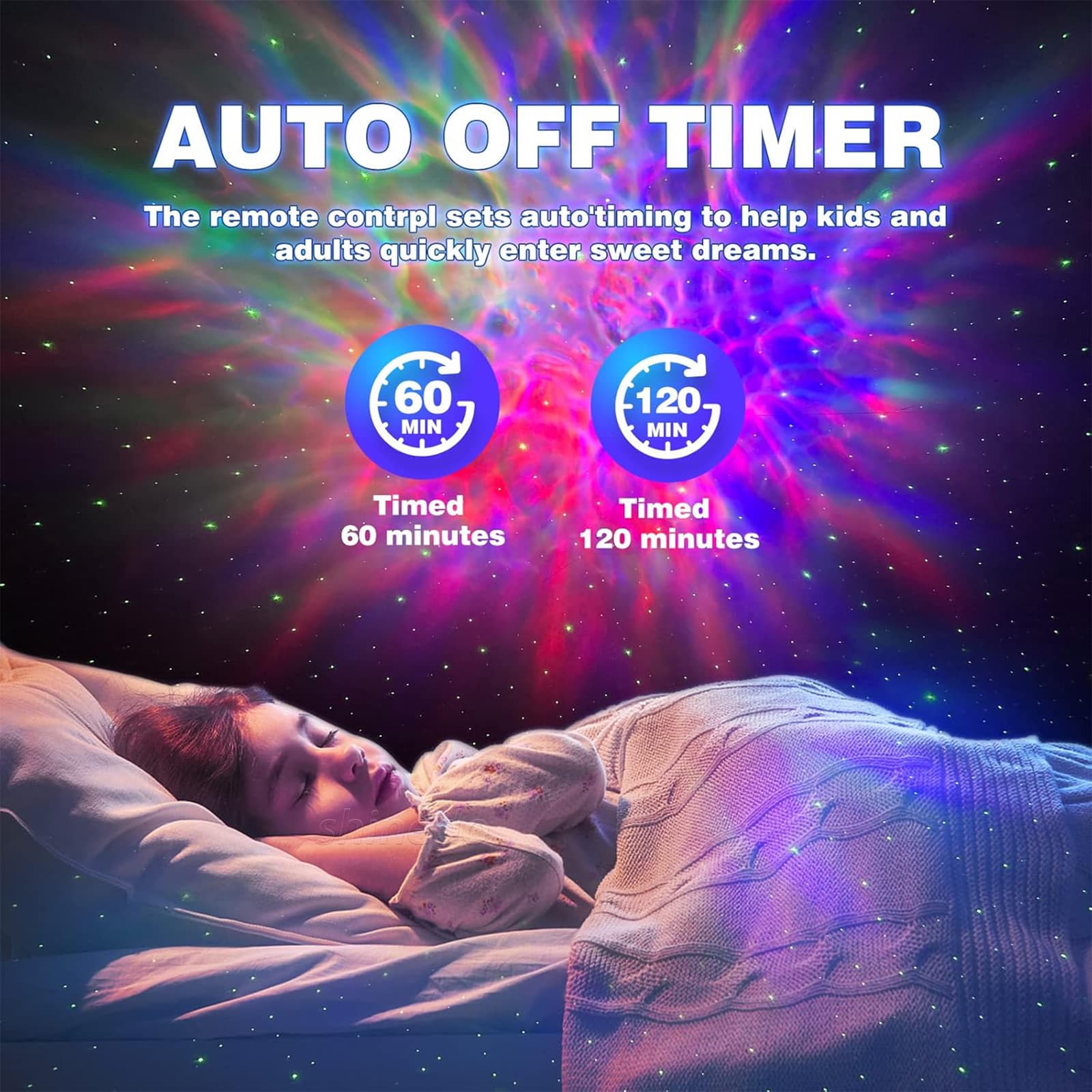 Projecteur de Galaxie et Veilleuse Panda Intelligente Bluetooth avec 15 Effets Lumineux - جهاز بروجكتر المجرات بشكل باندا مع مكبر صوت - Électronique - صورة 5
