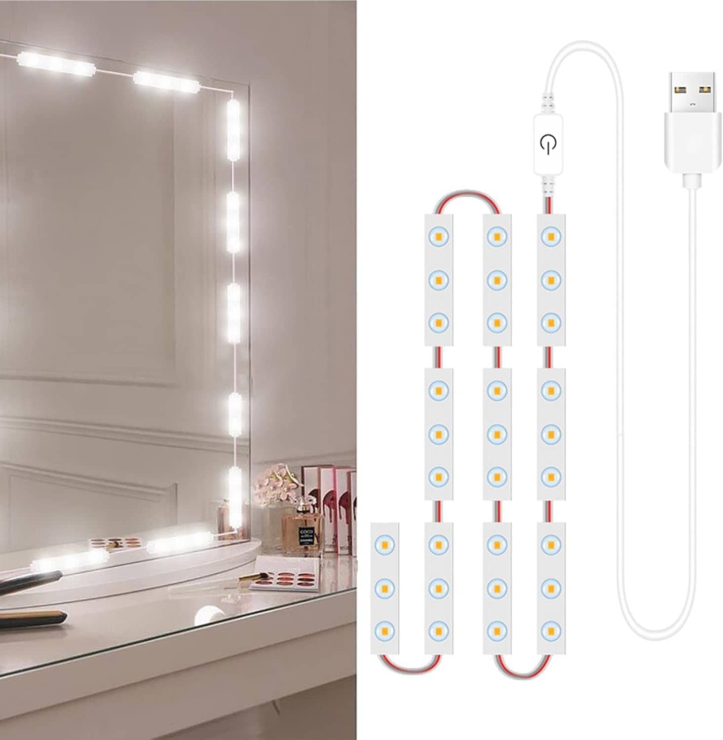 Kit d'Éclairage 10 LED pour Miroir de Maquillage Contrôle Tactile - أشرطة إضاءة مرآة الماكياج