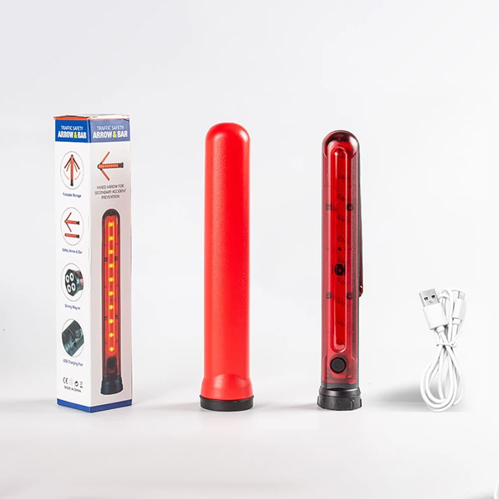 Bâton de Signalisation Routière LED Étanche et Réglable avec Base Magnétique - عصا الإشارة الضوئية لتنظيم المرور والسلامة الطرقية - Accessoires Auto/Moto - صورة 3