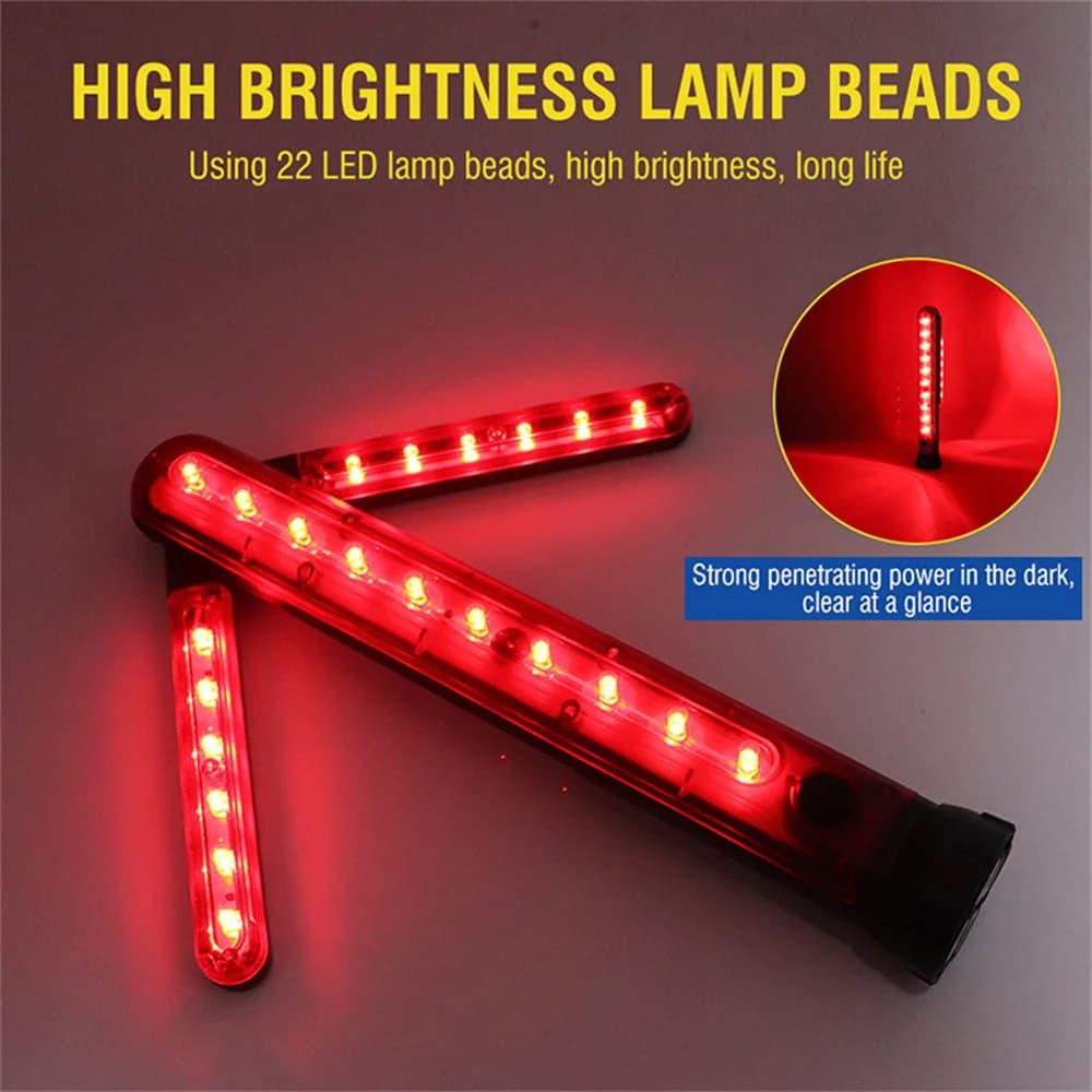 Bâton de Signalisation Routière LED Étanche et Réglable avec Base Magnétique - عصا الإشارة الضوئية لتنظيم المرور والسلامة الطرقية - Accessoires Auto/Moto - صورة 4