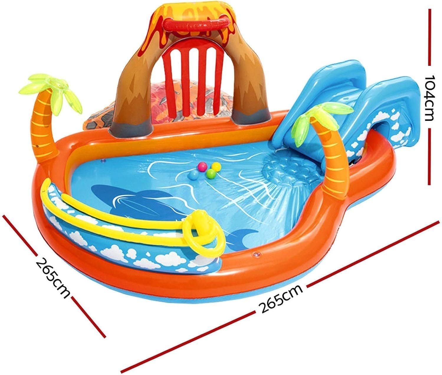 Air de Jeux Gonflable Bestway 53069 Lava Lagoon Toboggan Amovible et Fontaine à Eau - مركز الألعاب المائي المتكامل للأطفال - Vacance & Loisir - صورة 10