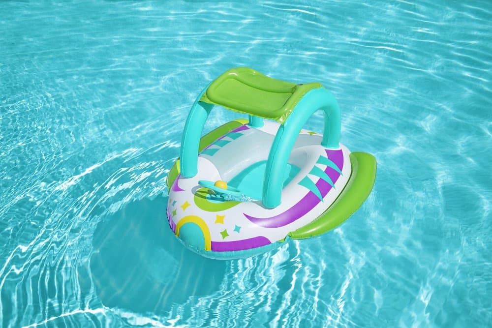 Bateau Gonflable pour Enfants Bestway Space Splash avec Pare-Soleil UV Amovible - قارب أطفال منفوخ بتصميم مركبة فضائية ومقود تفاعلي - Vacance & Loisir - صورة 3