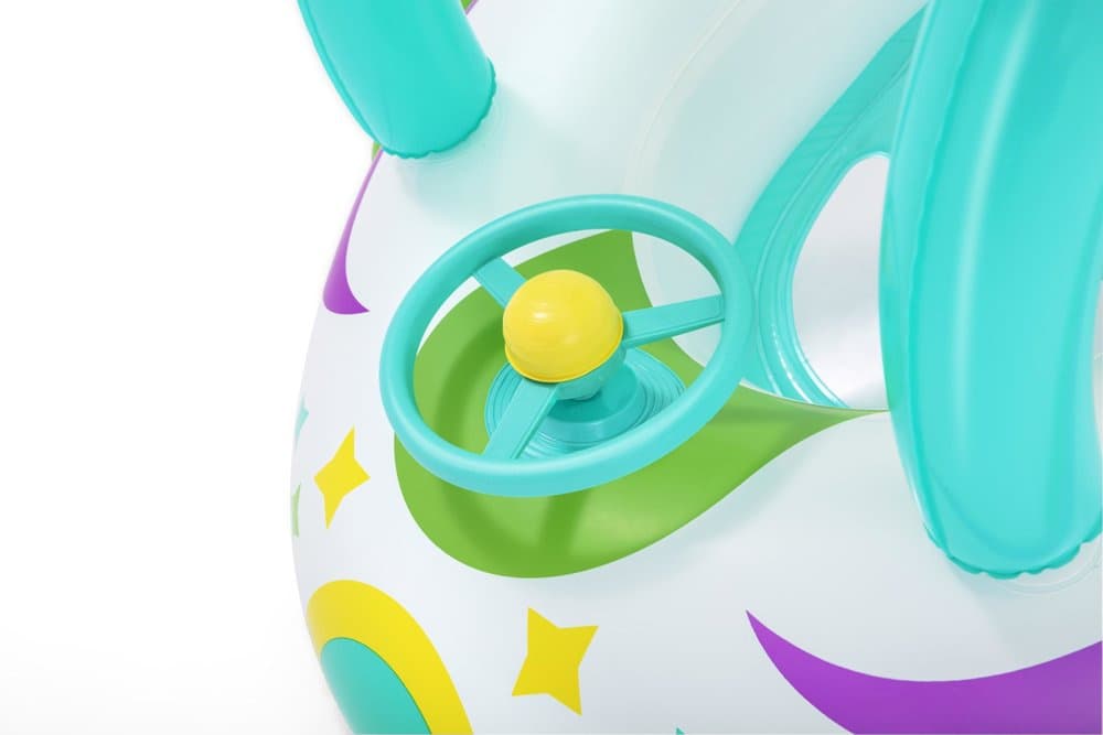 Bateau Gonflable pour Enfants Bestway Space Splash avec Pare-Soleil UV Amovible - قارب أطفال منفوخ بتصميم مركبة فضائية ومقود تفاعلي - Vacance & Loisir - صورة 5