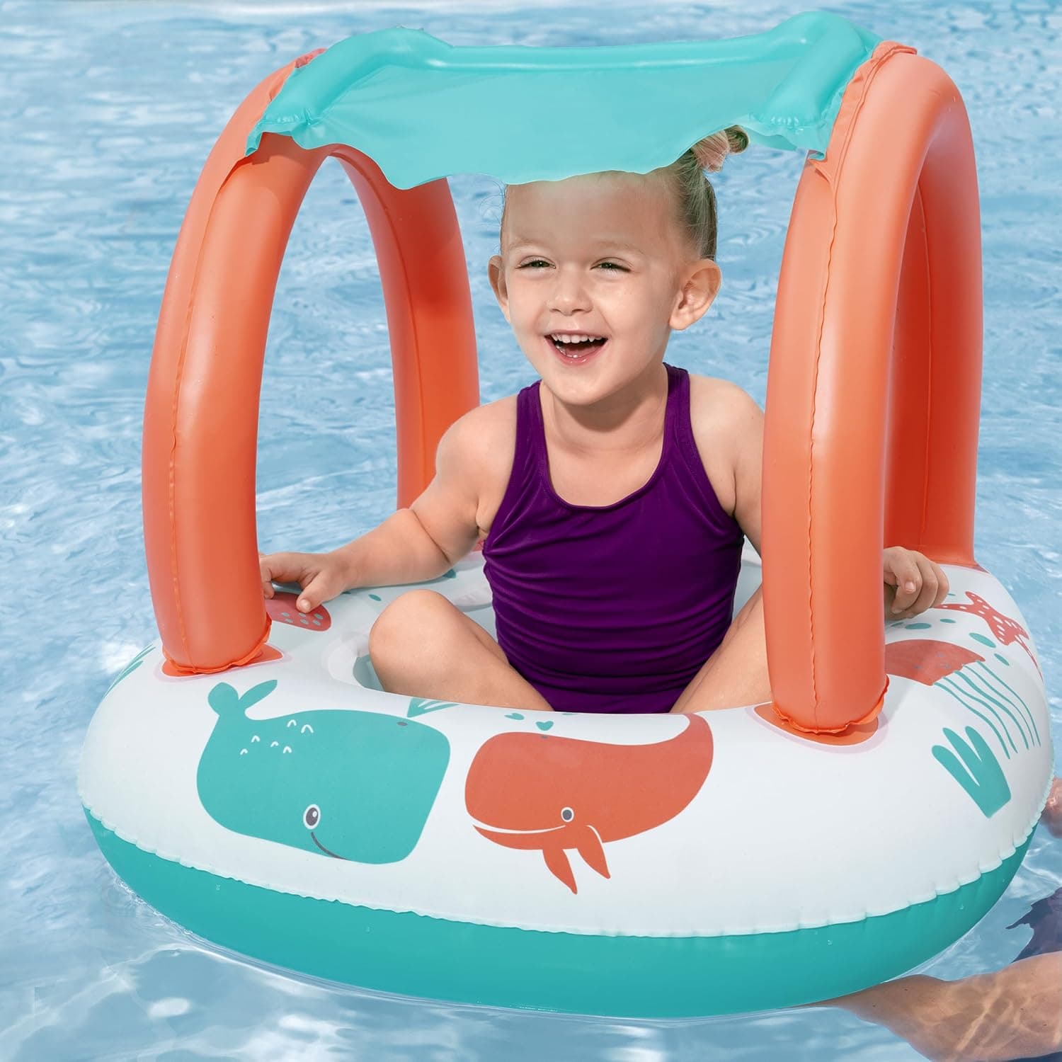 Bateau Gonflable pour Enfants Bestway 34203 Avec Pare-Soleil Amovible - قارب أطفال منفوخ مع مظلة واقية من الشمس - Vacance & Loisir - صورة 1