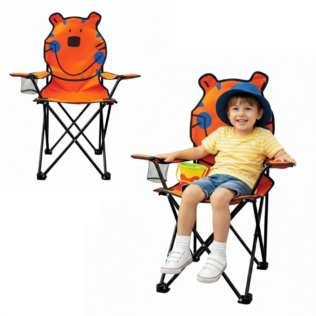 chaise Pliable de Camping pour Enfants Structure En Acier avec Porte-Gobelet et Sac de Transport - كرسي تخييم قابل للطي للأطفال - Vacance & Loisir - صورة 7