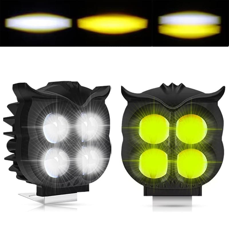 Projecteur Antibrouillard LED Forme Chouette 40W - Éclairage Jaune/Blanc ET Devil Eye Rouge - مصابيح ضباب ليد بتصميم عين البومة - Accessoires Auto/Moto - صورة 5