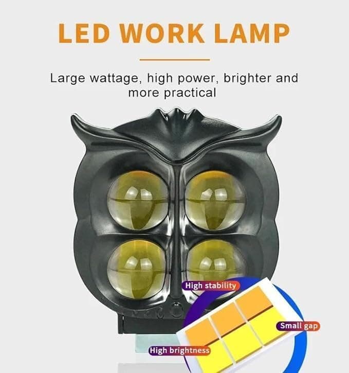Projecteur Antibrouillard LED Forme Chouette 40W - Éclairage Jaune/Blanc ET Devil Eye Rouge - مصابيح ضباب ليد بتصميم عين البومة - Accessoires Auto/Moto - صورة 7