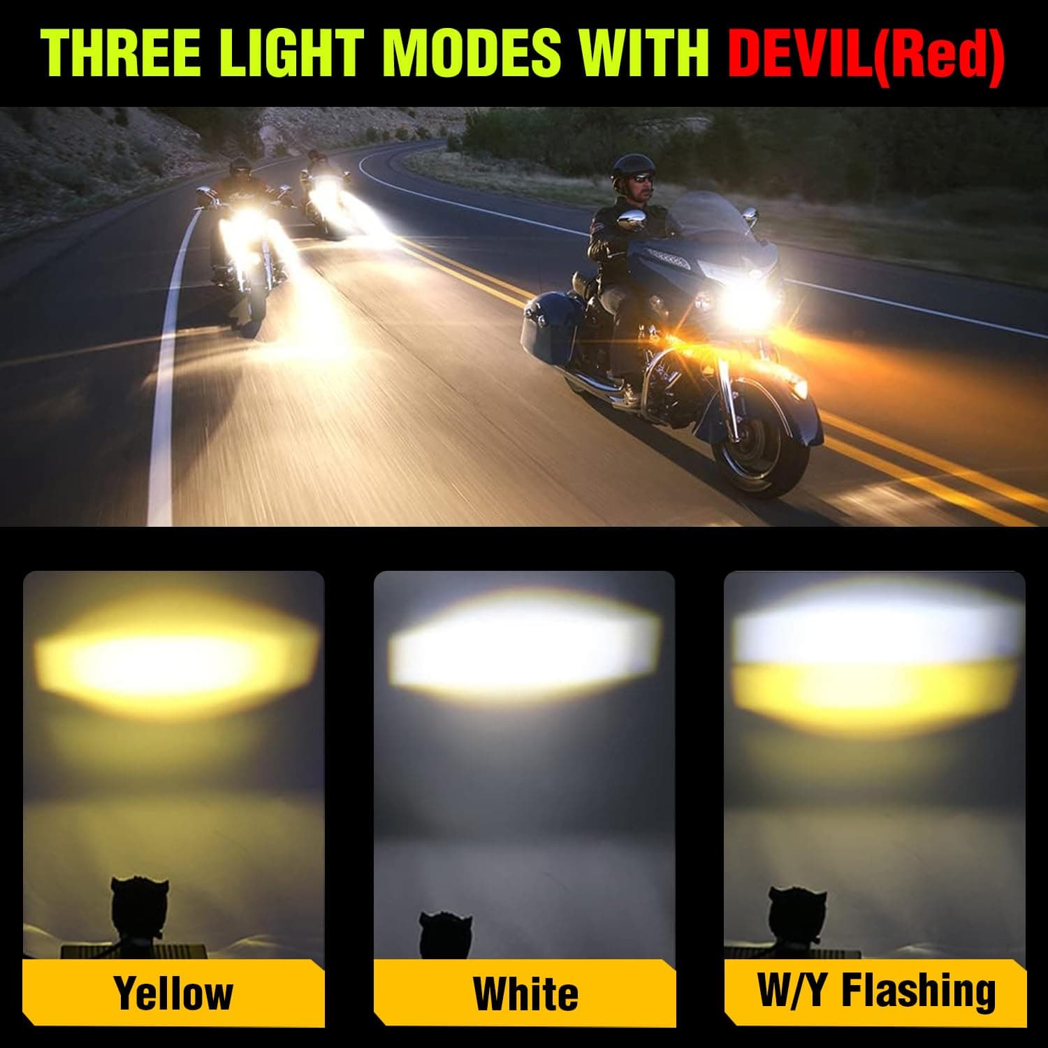 Projecteur Antibrouillard LED Forme Chouette 40W - Éclairage Jaune/Blanc ET Devil Eye Rouge - مصابيح ضباب ليد بتصميم عين البومة - Accessoires Auto/Moto - صورة 9