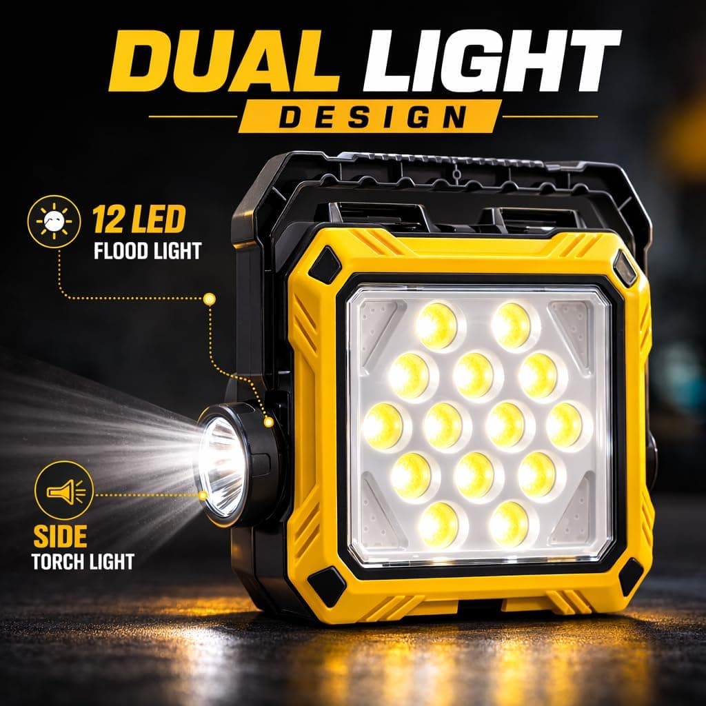 Lanterne de Camping LED Solaire et Rechargeable USB 40 LED + 2 COB - مصباح وكيشاف تخييم يدوي يعمل بالطاقة الشمسية بـ 4 وضعيات إضاءة - Outillage et Bricolage - صورة 1