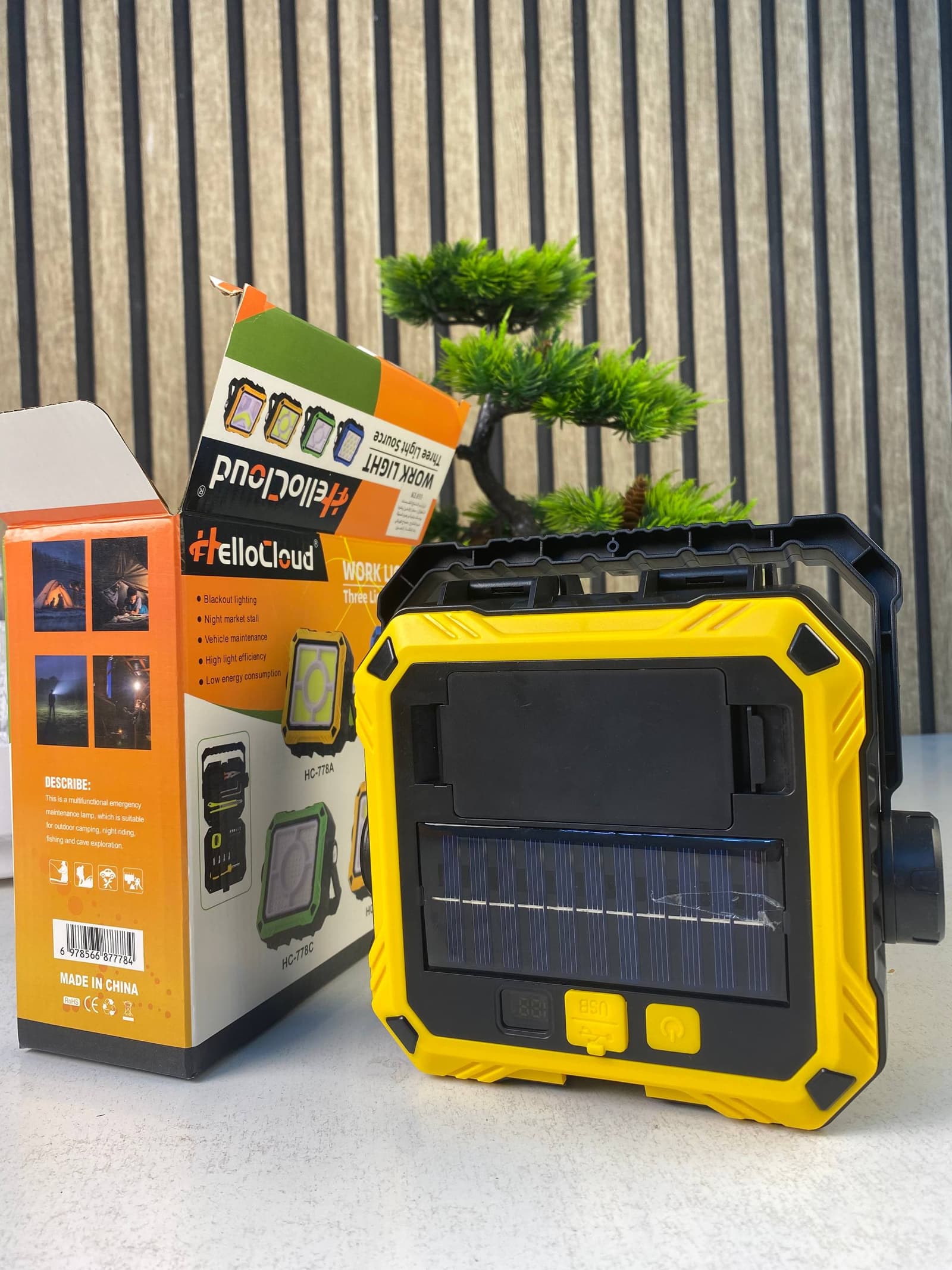 Lanterne de Camping LED Solaire et Rechargeable USB 40 LED + 2 COB - مصباح وكيشاف تخييم يدوي يعمل بالطاقة الشمسية بـ 4 وضعيات إضاءة - Outillage et Bricolage - صورة حقيقية 11