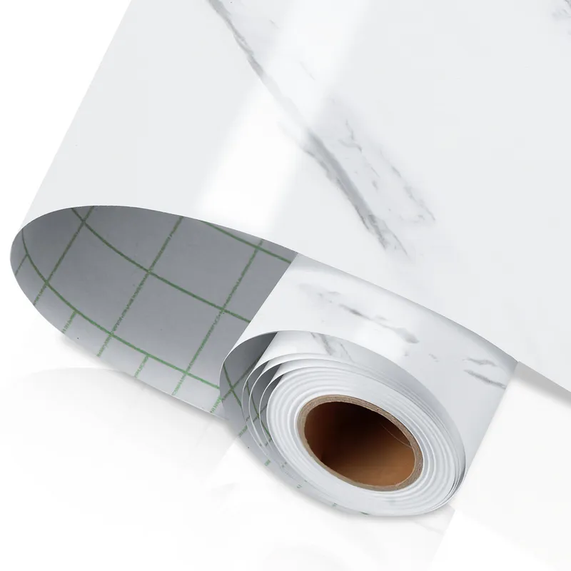 Papier Peint Adhésif en Aluminium pour Cuisine Anti-Chaleur, Anti-Huile Motif Marbré - ورق ولاصق ألومنيوم حراري مقاوم للحرارة والزيوت للمطابخ - Décoration - صورة 4