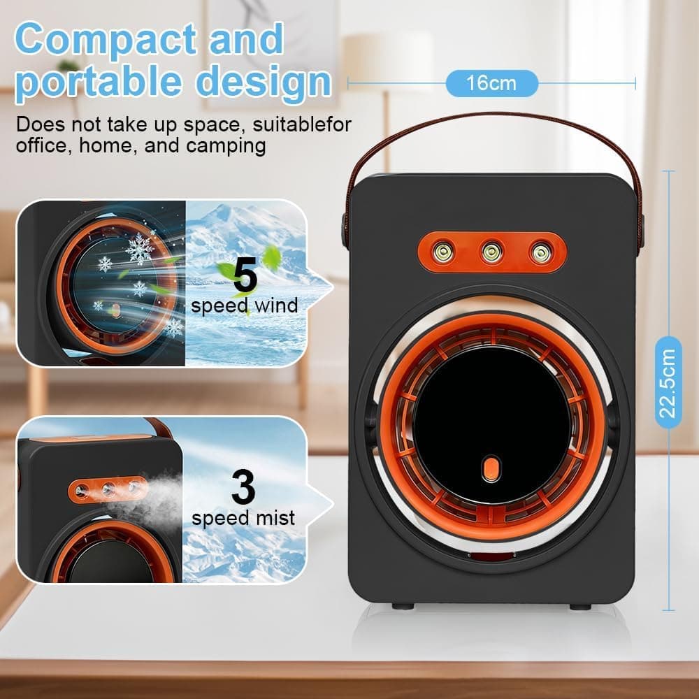 Mini Purificateur et Refroidisseur d'Air Portable 4en1 5 Vitesses - مبرد ومكيف هواء محمول 4 في 1 برذاذ الماء وبطارية قابلة للشحن - Vacance & Loisir - صورة 4