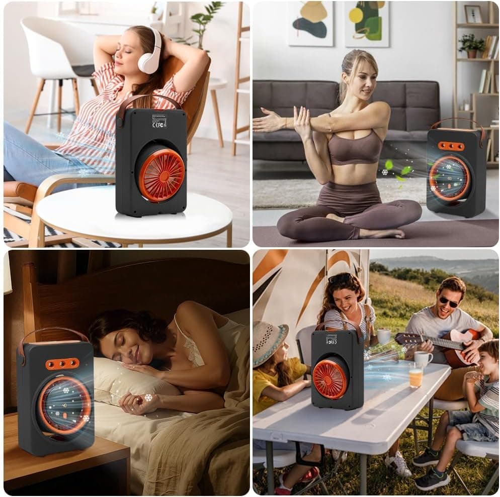 Mini Purificateur et Refroidisseur d'Air Portable 4en1 5 Vitesses - مبرد ومكيف هواء محمول 4 في 1 برذاذ الماء وبطارية قابلة للشحن - Vacance & Loisir - صورة 12