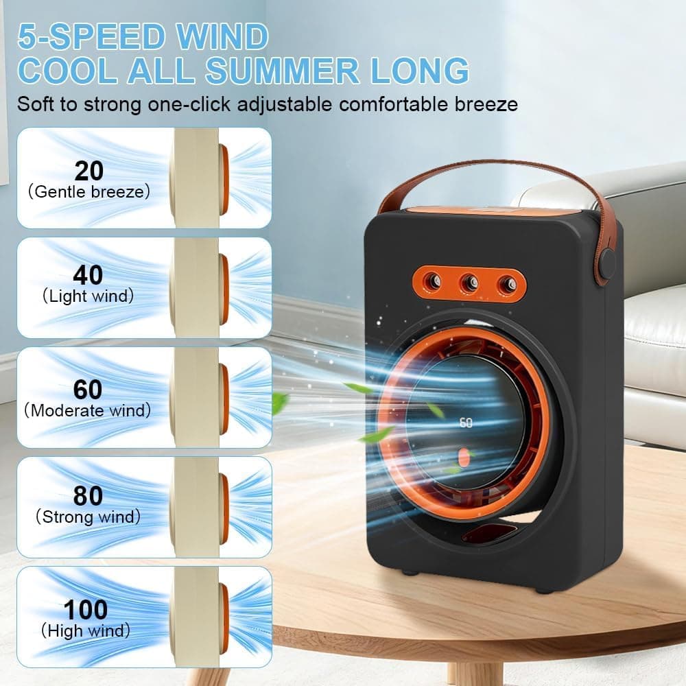 Mini Purificateur et Refroidisseur d'Air Portable 4en1 5 Vitesses - مبرد ومكيف هواء محمول 4 في 1 برذاذ الماء وبطارية قابلة للشحن - Vacance & Loisir - صورة 15