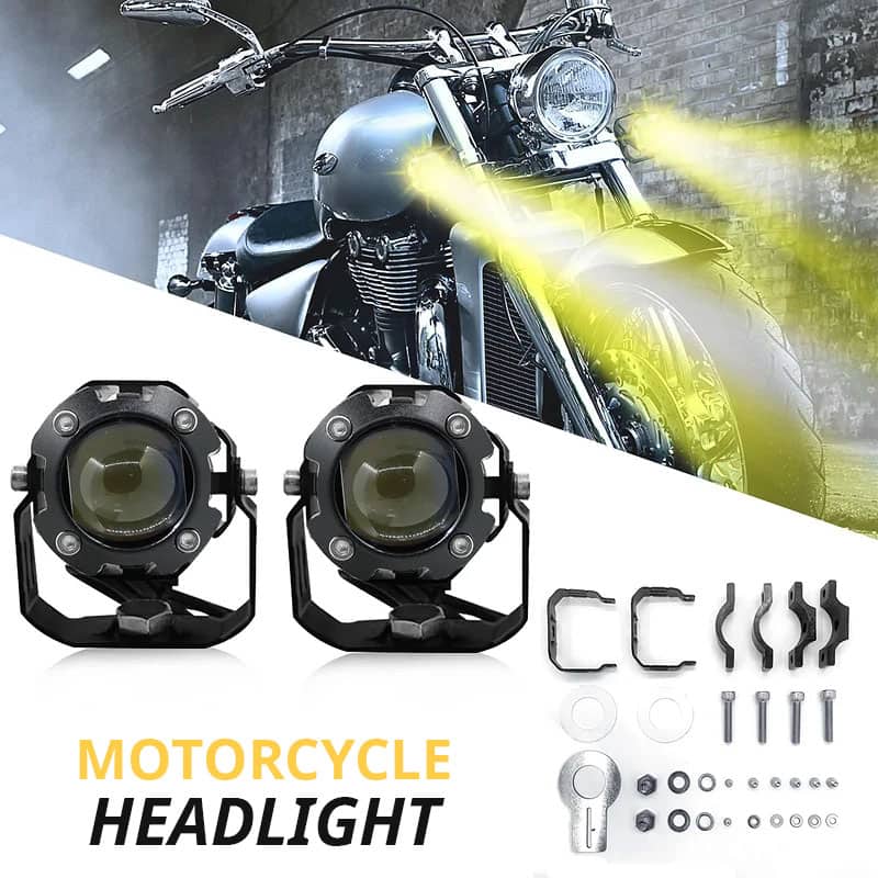 Pack Projecteur de moto Super Lumineux Double Couleur 3800K-6500K - حزمة المصابيح الأمامية للدراجات النارية ذات اللون المزدوج فائقة السطوع
