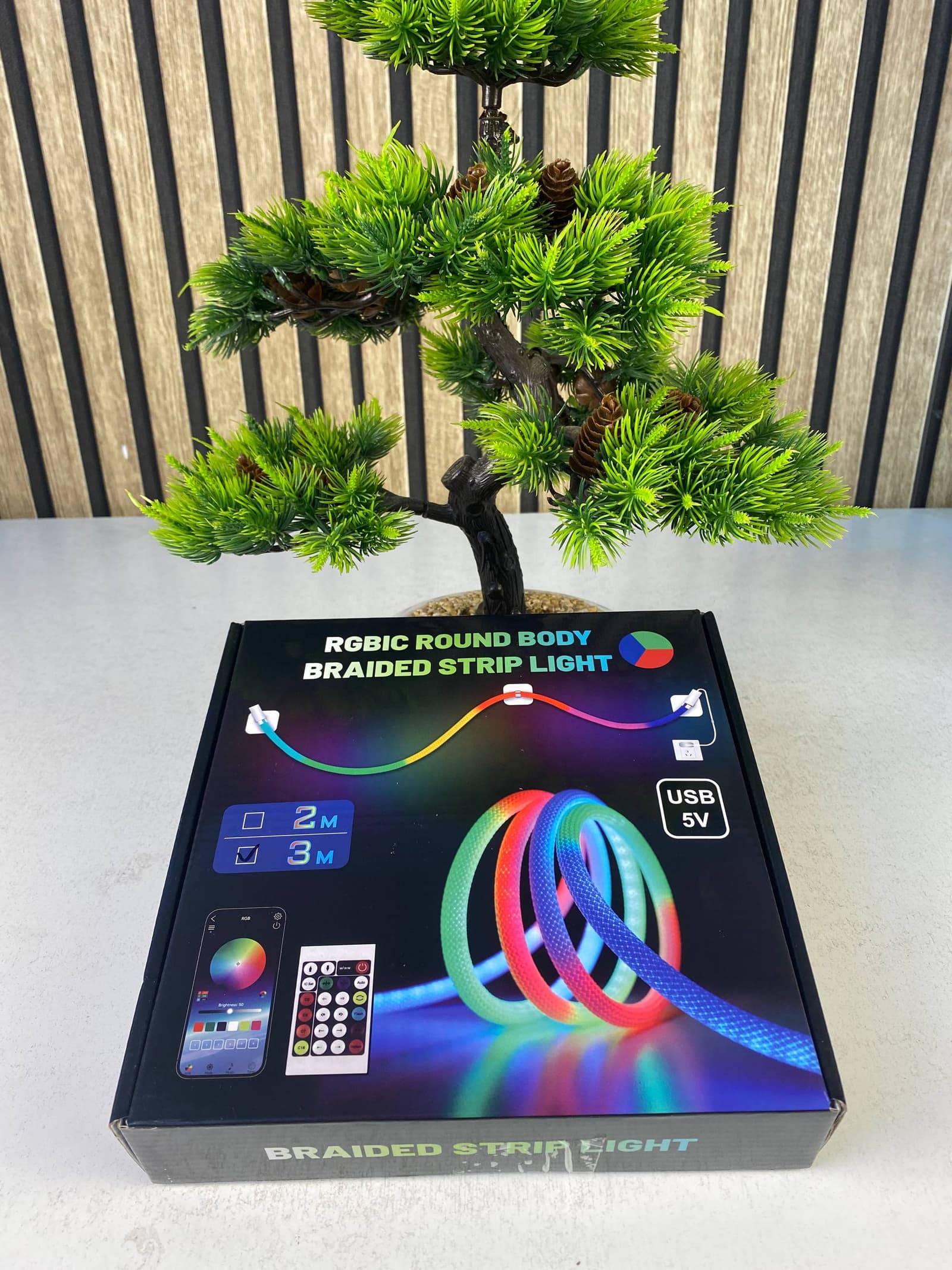 Bande LED RGB tube 360° numérique 3M 16mm USB 5V App Control - شريط إضاءة ملونة بطول 3 متر - Décoration - صورة حقيقية 10