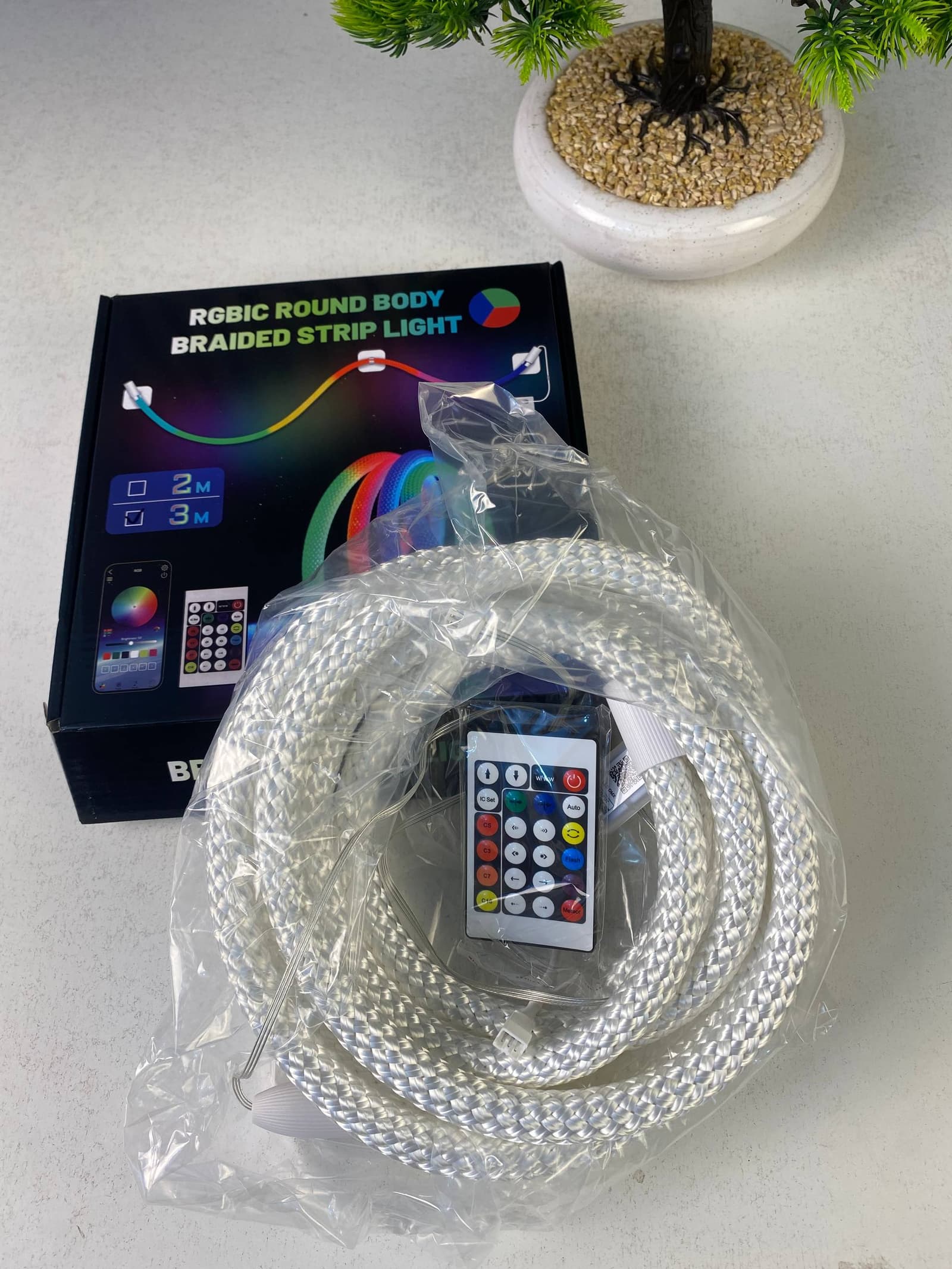 Bande LED RGB tube 360° numérique 3M 16mm USB 5V App Control - شريط إضاءة ملونة بطول 3 متر - Décoration - صورة حقيقية 11