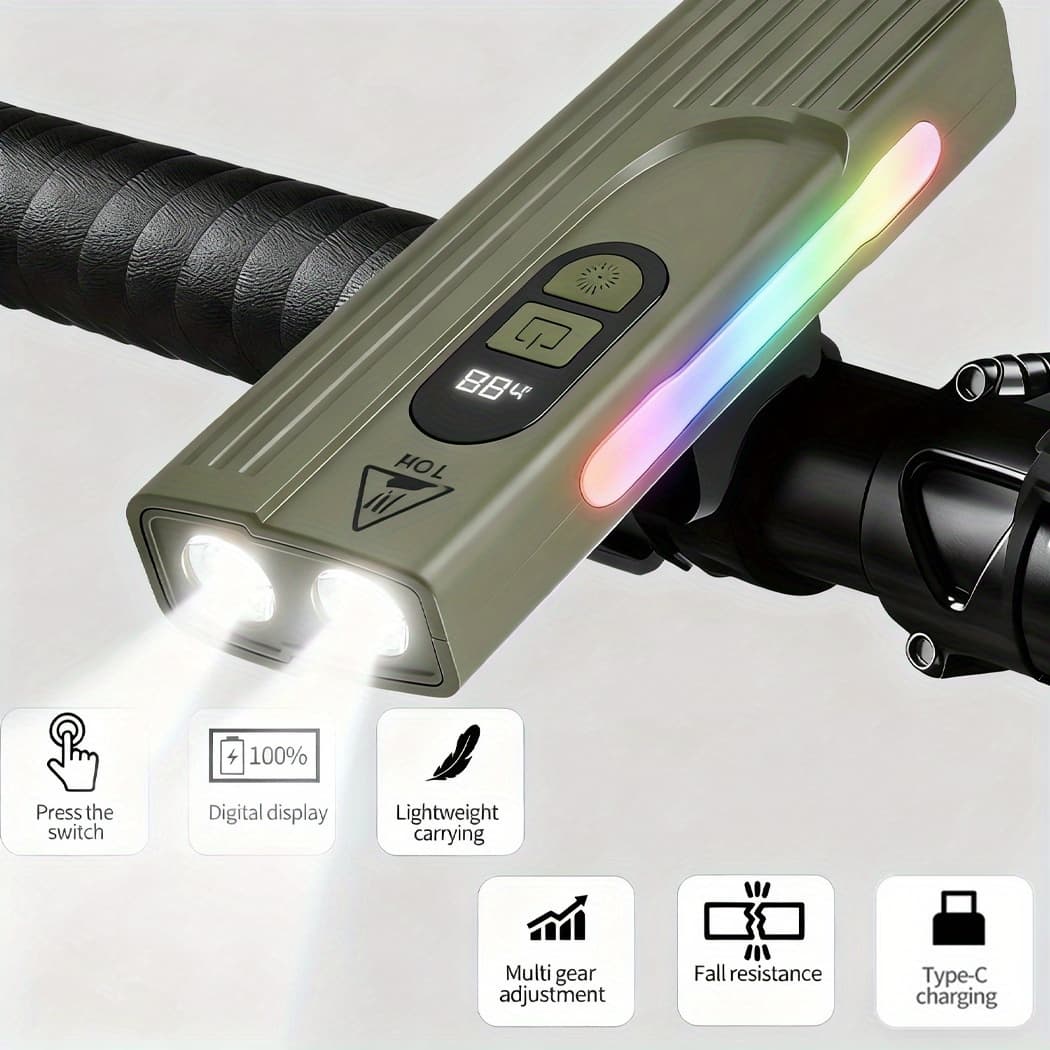 Lampe de Vélo Rechargeable Z-838 Multi-Fonction - Éclairage LED Puissant Lumière Latérale RGB - مصباح دراجة متعدد الوظائف مع إضاءة جانبية ملونة ومغناطيس قوي - Accessoires Auto/Moto - صورة 7