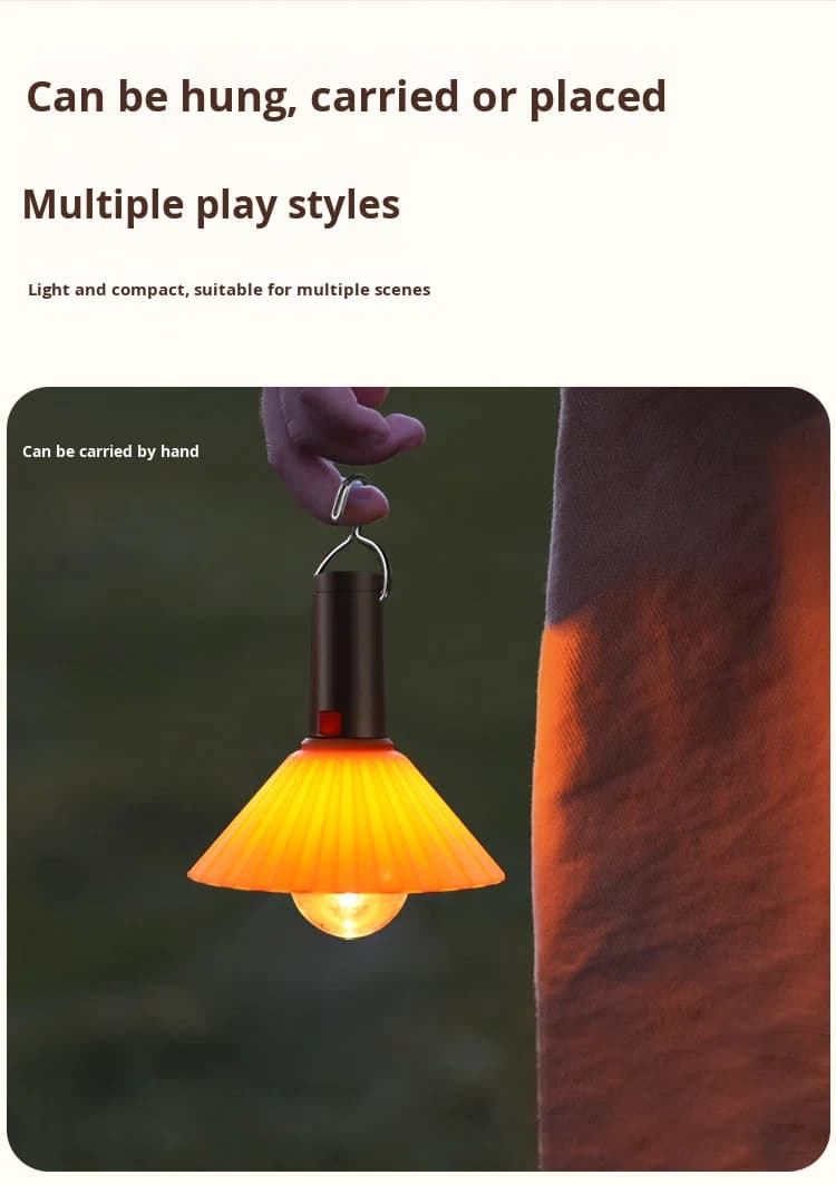 Lanterne de Camping Rechargeable 3 Niveaux de Luminosité avec Crochet de Suspension - مصباح تخييم وطوارئ قابل للشحن مع خطاف تعليق و3 مستويات إضاءة - Camping et Randonnée - صورة 7