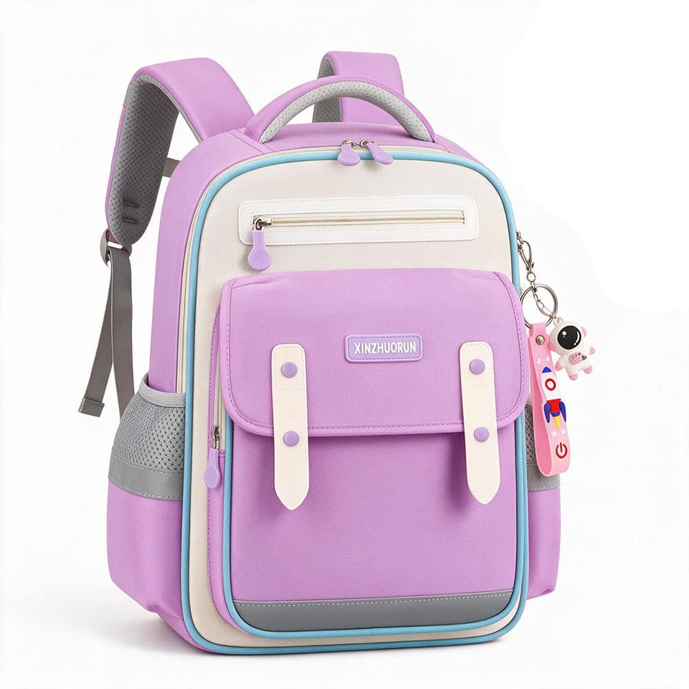 Sac à Dos Scolaire Style Kawaii Grand Volume Tissu Imperméable Mauve SACKDS01MV - حقيبة مدرسية بتصميم كاوايي - Sac à dos et Mode - صورة 1