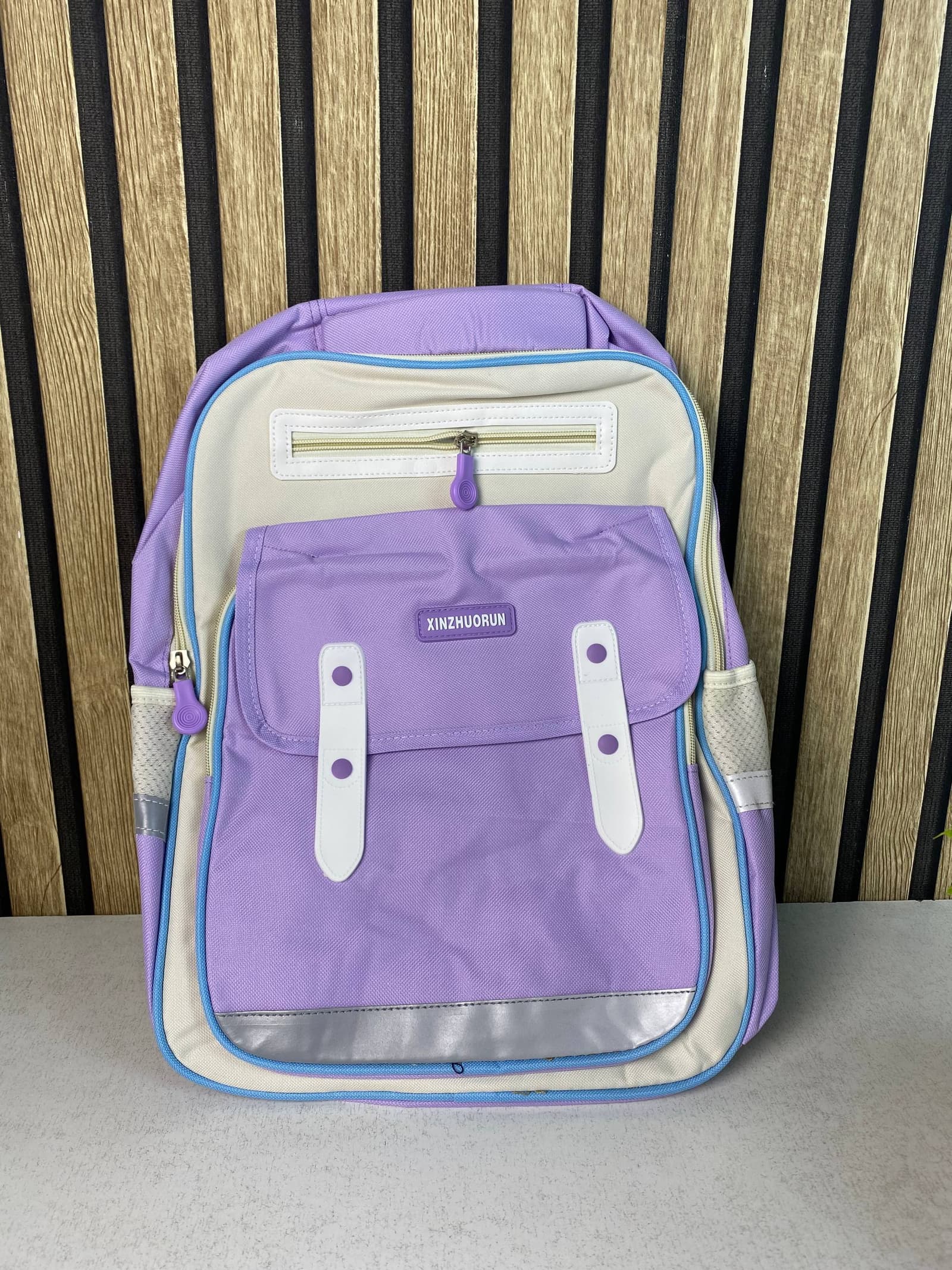 Sac à Dos Scolaire Style Kawaii Grand Volume Tissu Imperméable Mauve SACKDS01MV - حقيبة مدرسية بتصميم كاوايي - Sac à dos et Mode - صورة حقيقية 2