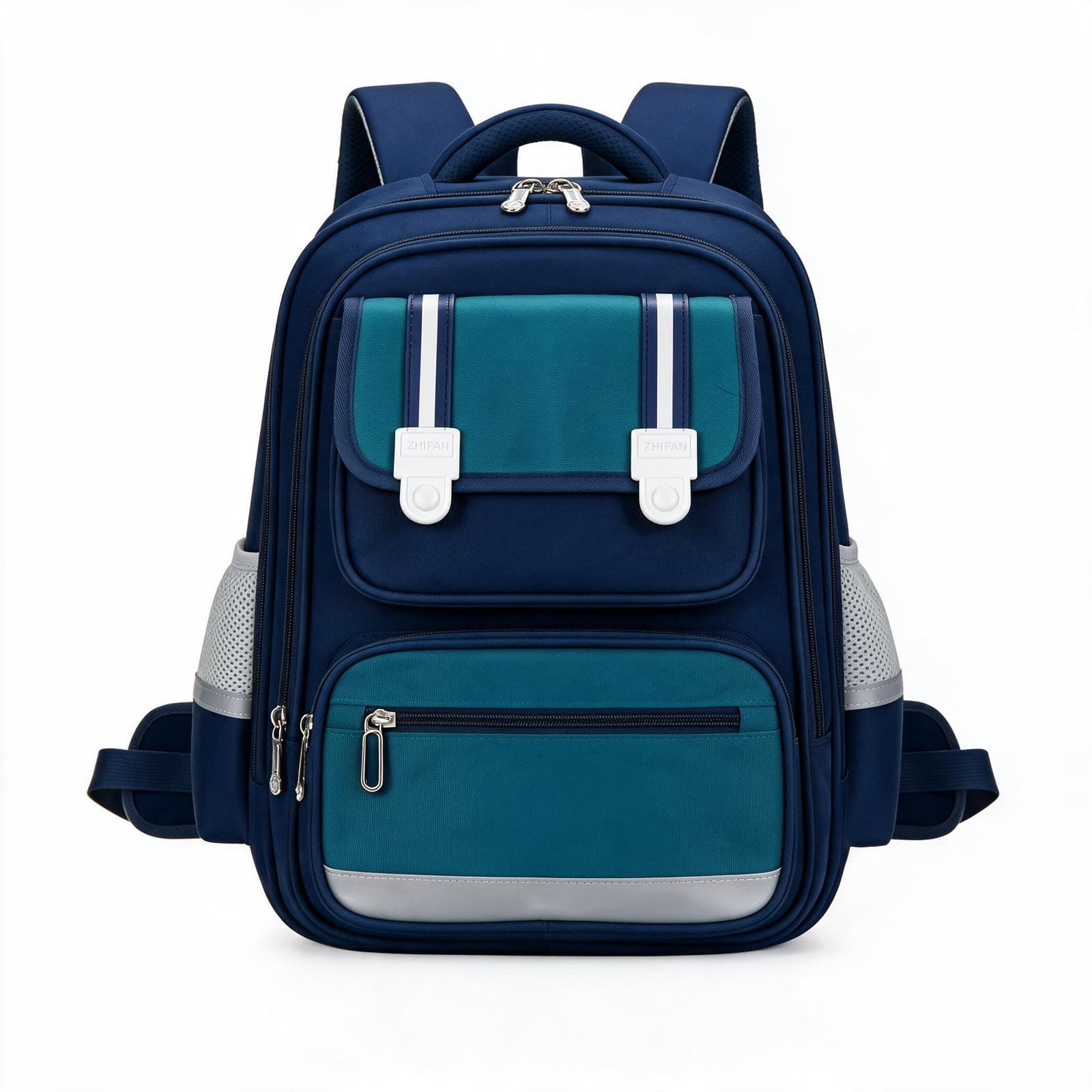 Sac à Dos Scolaire Style Kawaii Grand Volume Tissu Imperméable Bleu et Vert SACKDS06BV - حقيبة مدرسية بتصميم كاوايي - Sac à dos et Mode - صورة 1
