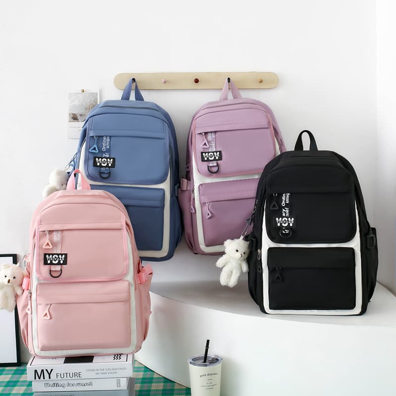 Sac à Dos Multifonctionnel Kawaii Grand Volume Imperméable et Résistant 4Pcs Mauve SACKDS12MV - حقيبة ظهر بعدة قطع بتصميم كاوايي - Sac à dos et Mode - صورة 3