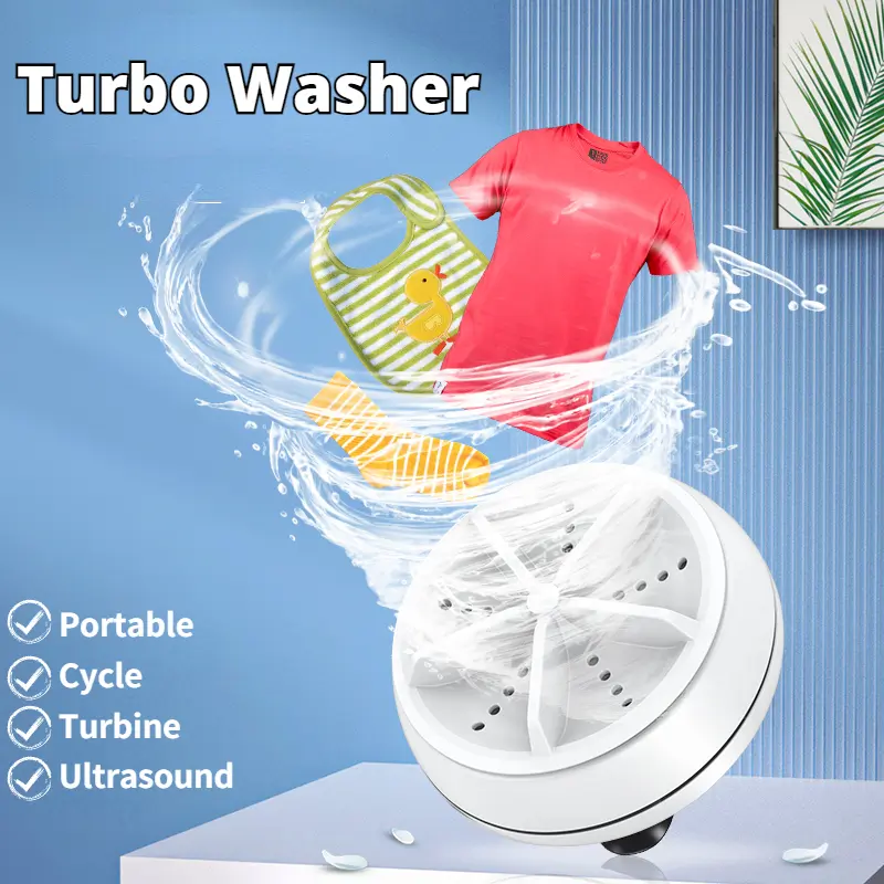 Mini Machine à Laver Portable 2 en 1, Laveuse à Ultrasons avec Câble USB - Electroménager - صورة 1