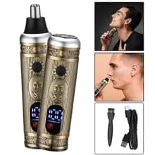 Ensemble de rasoir électrique pour hommes, tondeuse pour barbe et nez, chargeur USB, avec écran LCD - Soins et Beauté - صورة 4