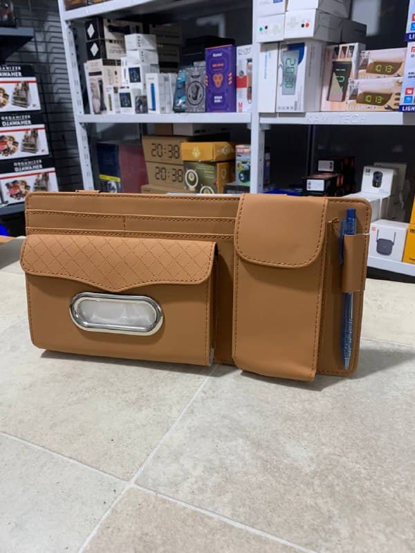 Sac de rangement universel pour pare-soleil de voiture avec étui à lunettes, porte - Accessoires Auto/Moto - صورة حقيقية 6