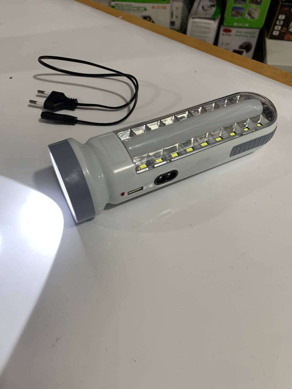 lampe et Torche solar rechargeable USB SH-189-2 - Camping et Randonnée - صورة حقيقية 12
