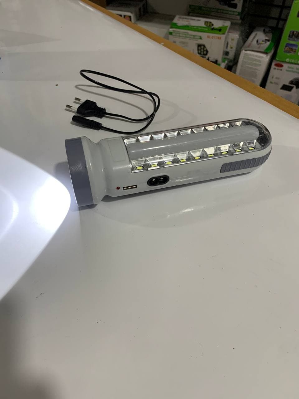 lampe et Torche solar rechargeable USB SH-189-2 - Camping et Randonnée - صورة حقيقية 13