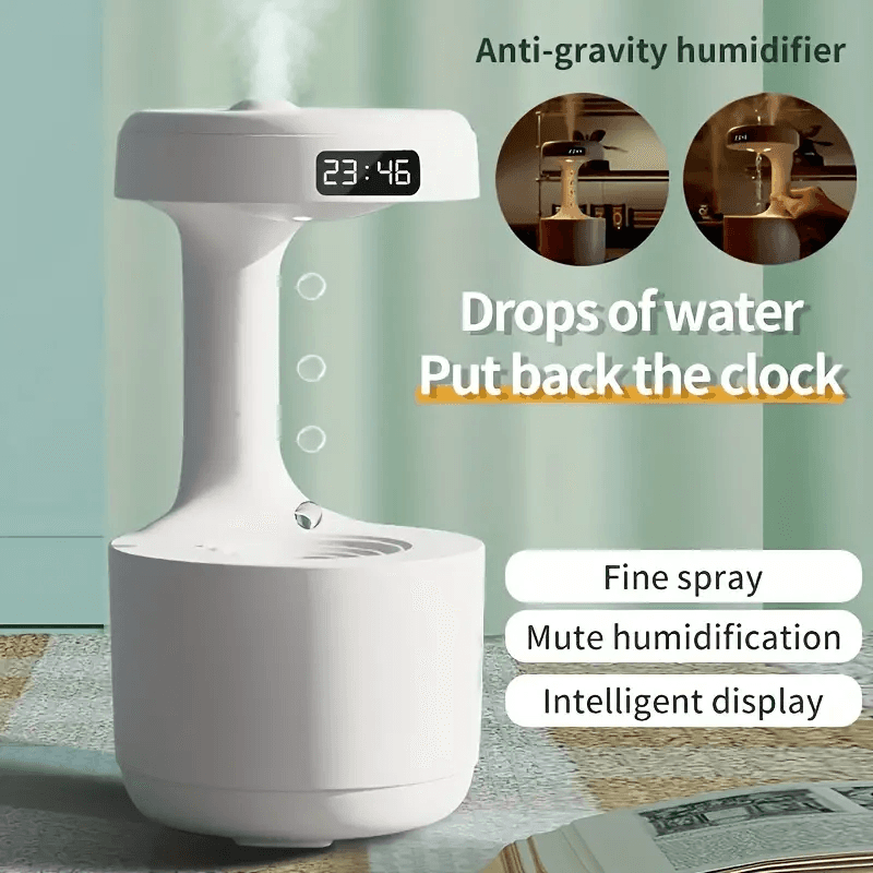 Réveil et Humidificateur d’air gouttelettes d’eau Anti-gravité 800ml - Décoration - صورة 1