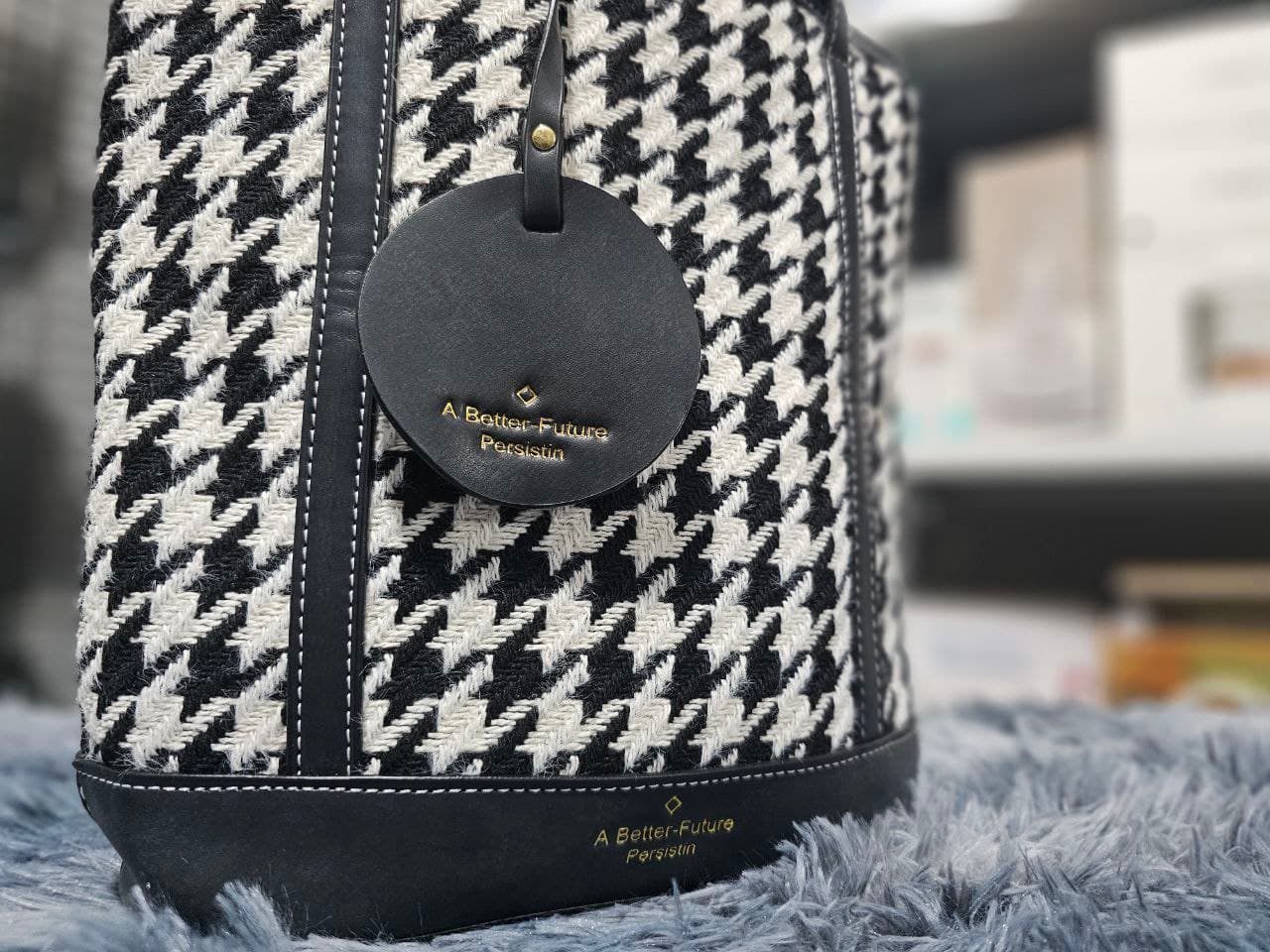 Sacs à bandoulière pied-de-poule Vintage pour femmes grande capacité - Sac à dos et Mode - صورة حقيقية 9