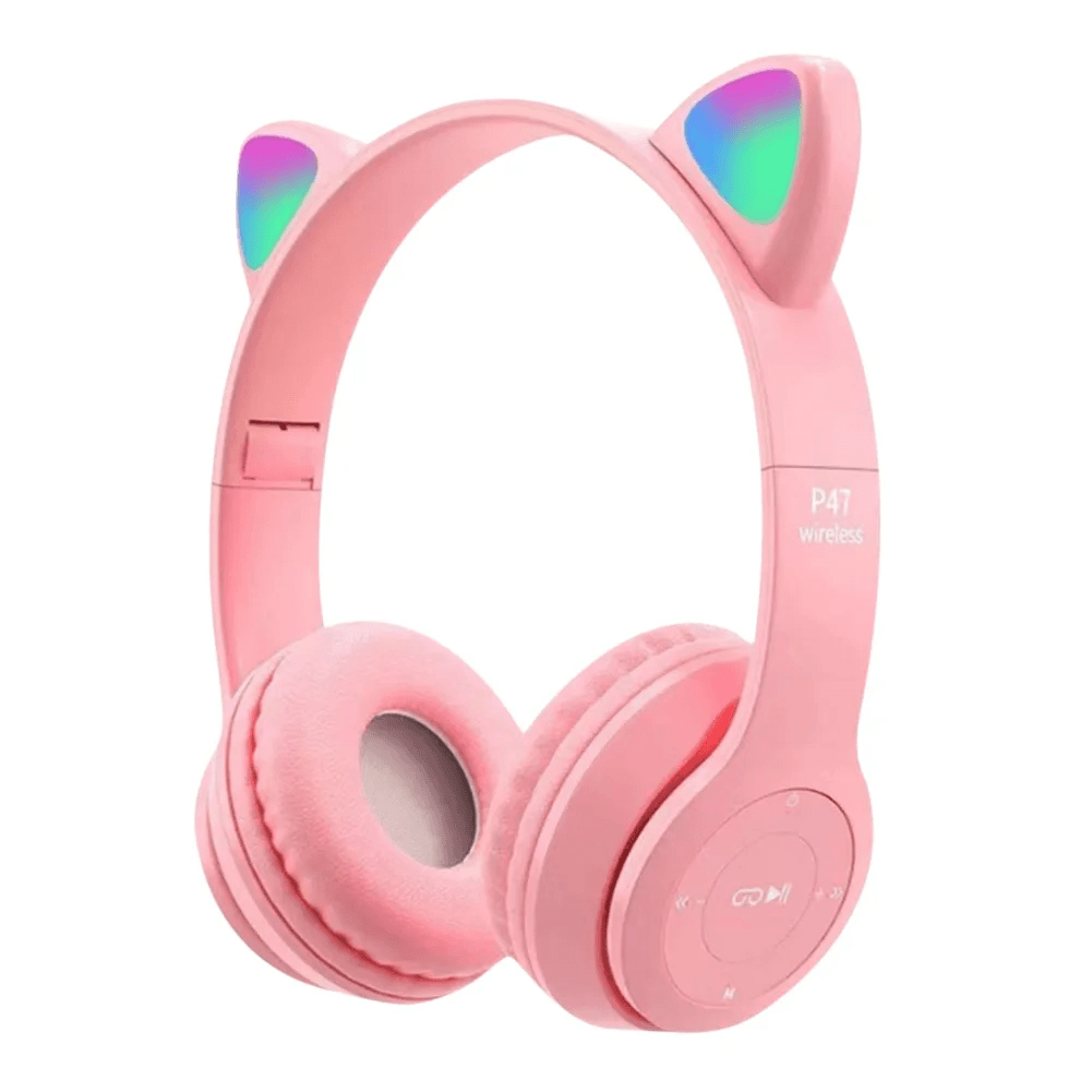 Casque Bluetooth sans fil avec oreilles de chat LED clignotantes P47M - Électronique - صورة 2