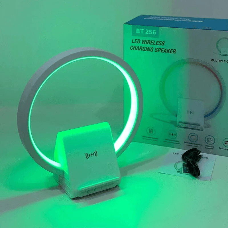 Lampe de chevet avec chargeur sans fil, haut-parleurs Bluetooth rechargeables support de charge rapide, 15W BT-256 - Électronique - صورة 10