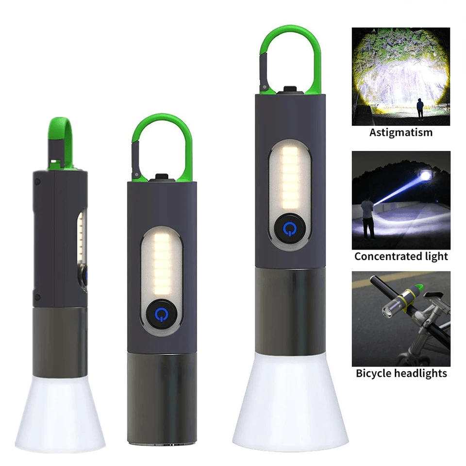 Lampe de poche LED zoomable 4 modes, Rechargeables 1800mAh - Camping et Randonnée - صورة 1