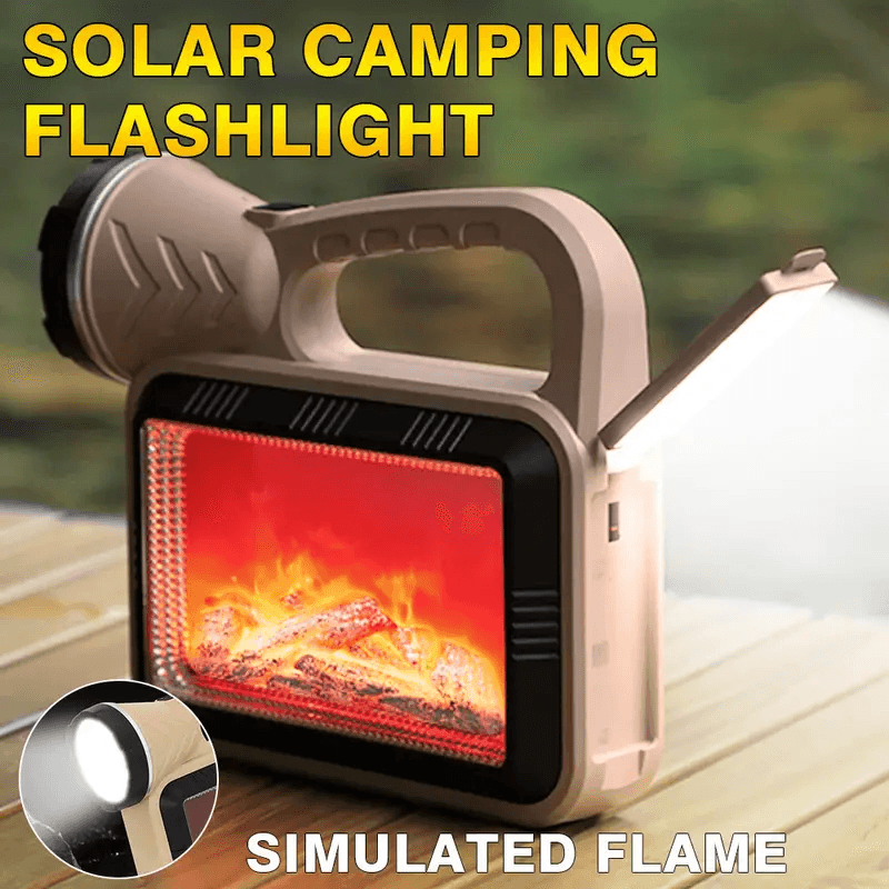 lampe de camping solaire LED à flamme d'atmosphère multifonction charge USB et Power-bank - Camping et Randonnée - صورة 1