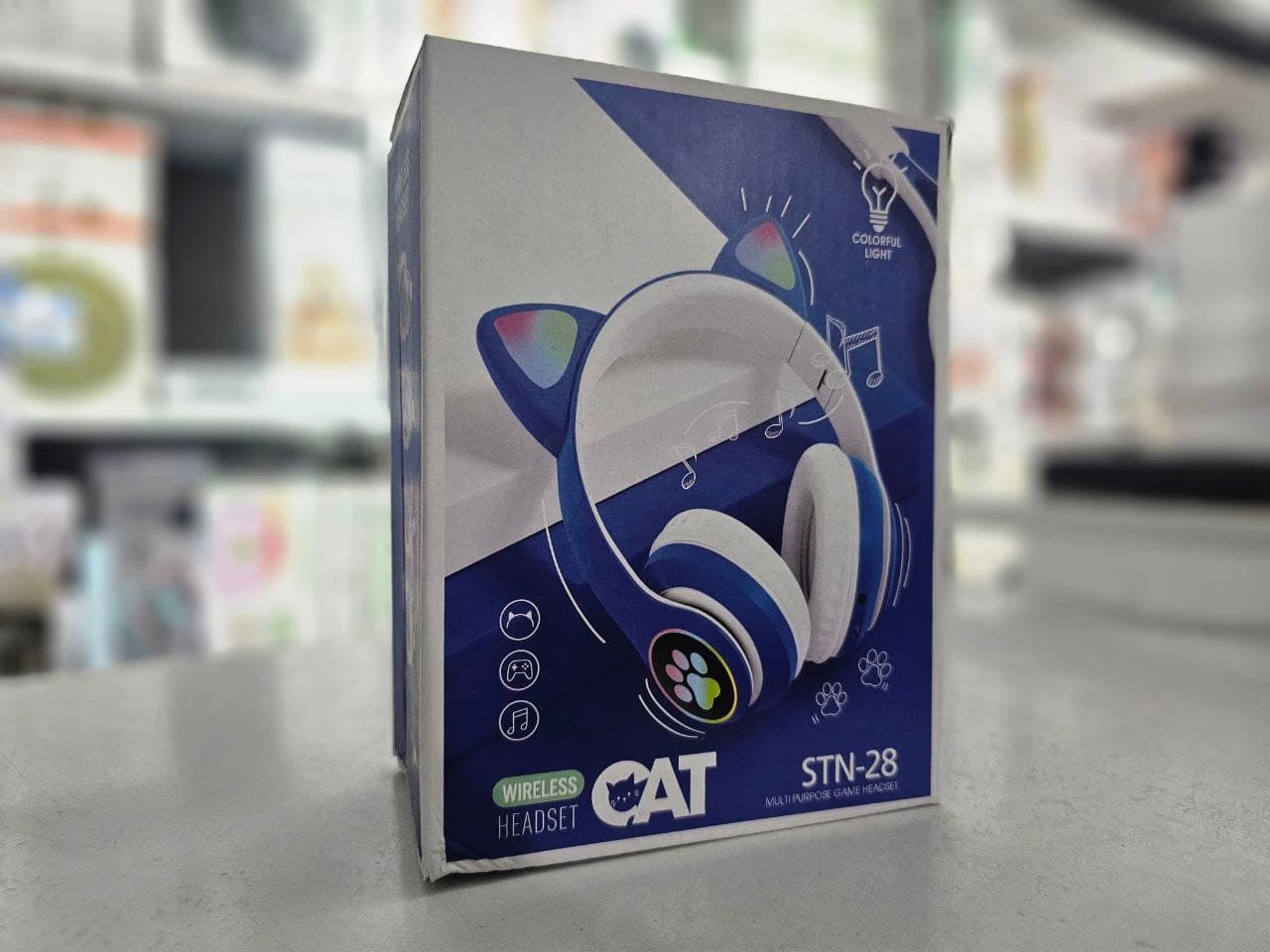 Casque stéréo Bluetooth sans fil oreilles de chat électroluminescents avec support carte TF - Électronique - صورة حقيقية 10