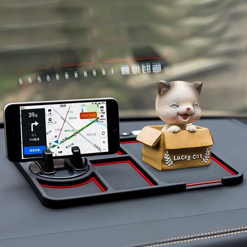 Support de téléphone antidérapant 4en1 Multifonctionnel en Silicone pour Tableau de Bord de Voiture - حامل هاتف لوحة سيارة من السيليكون متعدد الوظائف - Accessoires Auto/Moto - صورة 2