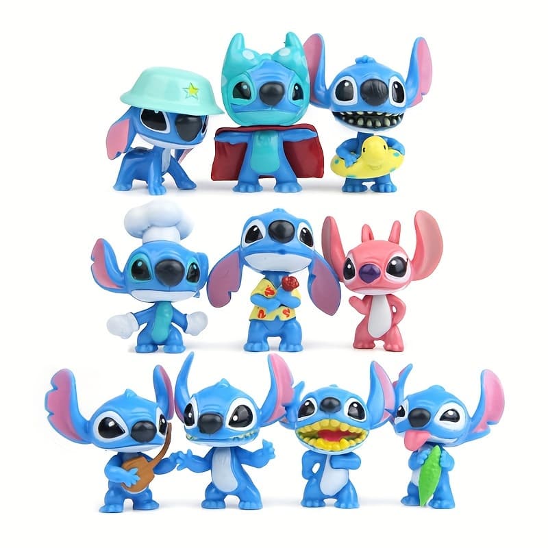 Ensemble 10 Pcs Disney-Figurines Stitch en PVC - Jouet & Gaming - صورة 1