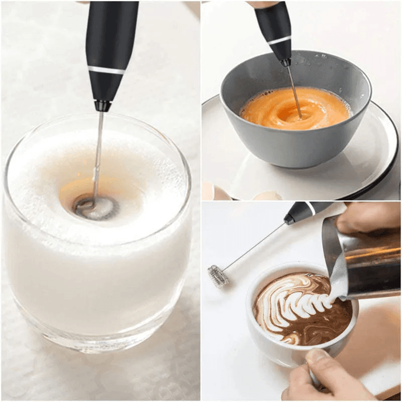 Mousseur à Lait, USB Rechargeable Portable mini fouet electrique 3 Vitesses avec Dual Fouet Tête Spirale - Cuisine - صورة 3